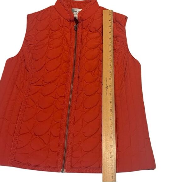 Chico's Orange Quilted Full Zip Pockets Vest Size Small - Picture 10 of 10